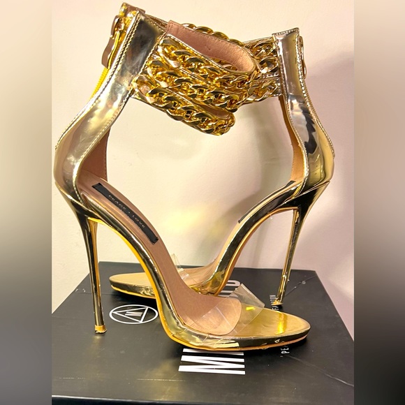 Shoes - Missguided gold high heels, Size US 6 , UK 3